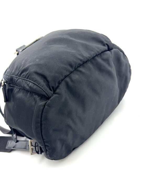 Prada Nylon Leather Black Backpack Silver main image 8